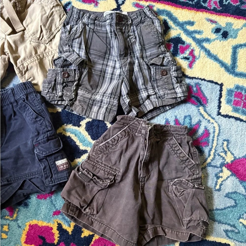 The Children's Place Cargo Shorts Bundle Navy Plaid Old Navy 18-24 months lot